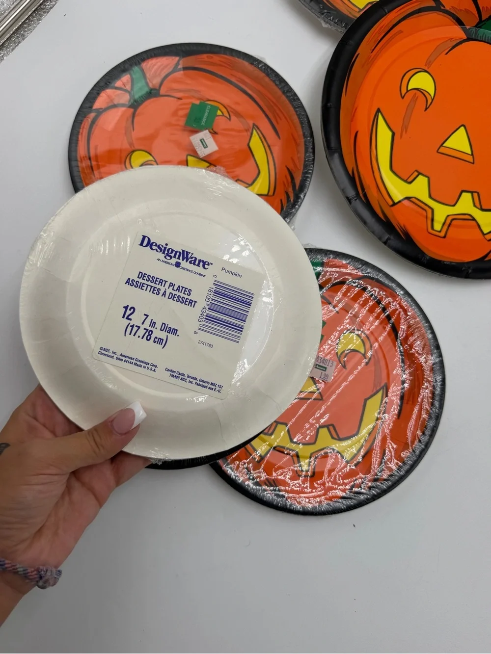 Vintage DesignWare Halloween Pumpkin Party Lot Plates Napkins Cups